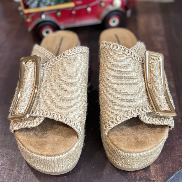 ANTHROPOLOGIE - KELSI DAGGER BROOKLYN Dover Jute Platform Sandals - Picture 9 of 17